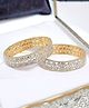 The Pari Set Of 2 Gold-Plated AD Studded Broad Leaf Design Bangles-6.35 cm diameter