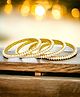 The Pari Set Of 4 Gold-Plated Pearl Beaded Bangles-5.72 cm diameter