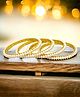 The Pari Set Of 4 Gold-Plated Pearl Beaded Bangles-6.03 cm diameter
