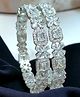 The Pari Set Of 2 Rhodium-Plated AD-Studded Bangles-6.03 cm diameter