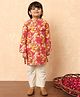 READIPRINT Full Sleeves Floral Printed Kurta And Pyjama - Pink