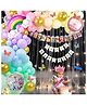 Puchku Premium Happy Birthday Rainbow Foil balloon Set for first 1st birthday Theme girl kids ( pack of 78  Multicolor)