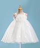 Babyhug Sleeveless  Dress With Corsage & Floral Applique -White