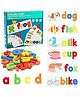 WISHKEY Wooden Spelling Game for Kids, Early Education Word Making Game with Flash Cards and Alphabets, Non-Toxic, Educational Toy for Kids Boys and Girls, Multicolor, 3+ Years (Pack of 1)
