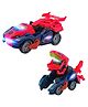 WISHKEY Plastic Dinosaur Car Bump and Go Toy for Kids, Dinosaur Transformation Car Toy with Lights and Music, Battery Operated Toy Dino Deformation Car, Multicolor, 3+ Years (Pack of 1)