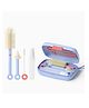 Multipurpose Bottle & Nipple Cleaning Brush Set Along With Bottle Drying Rack - Blue