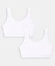 Sillysally Pack of 2 Sleeveless Solid Non Padded & Non Wired Active Bras - White