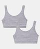 Sillysally Pack of 2 Sleeveless Solid Non Padded & Non Wired Active Bras -  Grey Melange