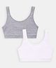 Sillysally Pack of 2 Sleeveless Solid Non Padded & Non Wired Active Bras -  White & Grey Melange