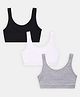 Sillysally Pack of 3 Sleeveless Solid Non Padded & Non Wired Active Bras -Black White & Grey Melange