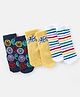 Cute Walk by Babyhug Marvel   Anti-Bacterial Ankle Length  Striped Avenger Graphics Pack of 3- Blue & Green