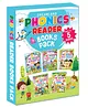 Phonics Reader Book Pack of 5 for Children Age 3 to 10 Years| Alphabet Sounds, A to Z, Short & Long Vowel Sounds, Word Families Short and Long Vowel Sounds, Blends & Combination Sounds, Tricky Words