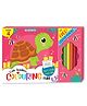 Cute Toddlers Fun Colouring Book with 6 Colour Pencils Art and Craft Drawing Book Set for 4+ Colouring Book for Toddler Return Gift for Kids - 128 Pages