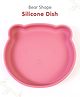 Bear Shape Silicone Dish Baby Plate With Suction Base  - Wine