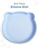 Bear Shape Silicone Dish Baby Plate With Suction Base -Blue