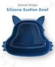 Silicone Bowl With Suction Base Feeding Bowl Fox Shape - Blue
