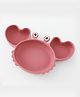 Silicone Suction Based Sectioned Plate Silicone Dish Crab Shaped - Pink| Break Proof| BPA Free| Non-slip Base| Dishwasher Safe| Easy to Clean and Maintain| Encourages Self Feeding