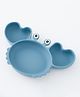 Silicone Suction Based Sectioned Plate Silicone Dish Crab Shaped - Blue| Break Proof| BPA Free| Non-slip Base| Dishwasher Safe| Easy to Clean and Maintain| Encourages Self Feeding