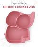Silicone Suction Dish Sectioned Baby Plate 100% Silicone - Elephant Shape Wine