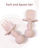 Fork & Spoon Set Baby Silicone Cutlery - Beige