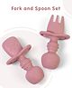 Fork & Spoon Set Baby Silicone Cutlery - Wine Red