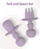 Fork & Spoon Set Baby Silicone Cutlery - Grey (Design May Vary)
