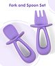 Fork & Spoon Set Baby Silicone Cutlery - Purple