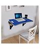 Muren Wall Mount Foldable Space Saving Study Multipurpose Table With Tablet Mobile Slot & Cup Holder With Drawer Storage-Blue
