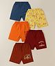 OHMS Single Jersey Above Knee Length Lion & Space Theme Printed Shorts Pack of 5 - Multicolour (Print May Vary)