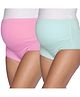 The Mom Store Pack Of 2 Solid Belly Support Maternity Panties  - Pink & Blue