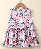 Teddy Sinker Knit Sleeveless Layered Frock Floral Print - White