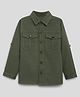 Somersault Cotton Full Sleeves Forest Shacket  - Green