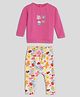 Somersault Full Sleeves Butterfly and Star Printed Tee & Leggings Set - Pink