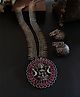 Women Silver-Plated  Pink Oxidised Devi Jewllery Set