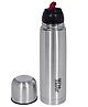 Jaypee Plus Max Vacuum Insulated Stainless Steel Hot & Cold Water Bottle with Bag-BIS Certified, 500ml, Silver, Fliptop Cap, Rust & Leak Proof
