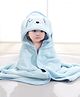 MumsLap Dog Detailed Hooded Premium Soft   Towel - Sky Blue
