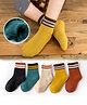 MumsLap  Pack Of 5 Placement Striped Detailed Terry Socks - Multi Colour