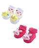 MumsLap Pack Of 2 Star & Bunny Applique Detailed Anti Skid Socks - Multi Colour