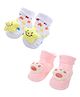 MumsLap Pack Of 2  Star & Paw Detailed Anti Skid Socks - Multi Colour