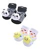 MumsLap Baby Pack Of 2 Panda Detailed Anti Skid Socks - Multi Colour