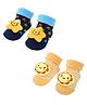 MumsLap Baby Pack Of 2 Star Detailed Anti Skid Socks - Multi Colour