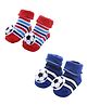MumsLap Pack Of 2 Football Detailed Anti Skid Socks - Multi Colour