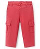 Babyhug Full Length  with Stretch Woven Trousers Solid Colour - Red