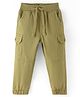 Babyhug Cotton Lycra Woven Full Length Stretchable Solid Pant - Light Green