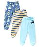 Babyhug Interlock  Cotton Knit Footed  Bootie Leggings Striped & Crocodile Print Pack of 3 -Multicolour