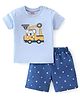 Babyhug Cotton Single Jersey Knit Half Sleeves Night Suit Koala Print - Blue