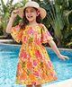 Hola Bonita Woven Half Sleeves Dress Floral Print - Multicolor