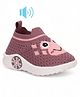 Lil Lollipop Animal Face & Mesh  Detailed Slip On Musical Shoes - Mauve