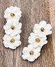 Lime By Manika Set Of 2 Floral Embellished Hair Clips - Off White & Gold