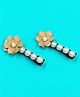 Lime By Manika Pack Of 2 Floral & Pearl Embellished Hair Clips - Golden & Off White